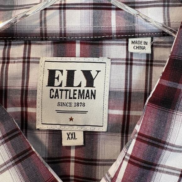 NWT Ely Cattleman Long Sleeve Plaid Western Snap Shirt Mens Size XXL (666) - Picture 4 of 5